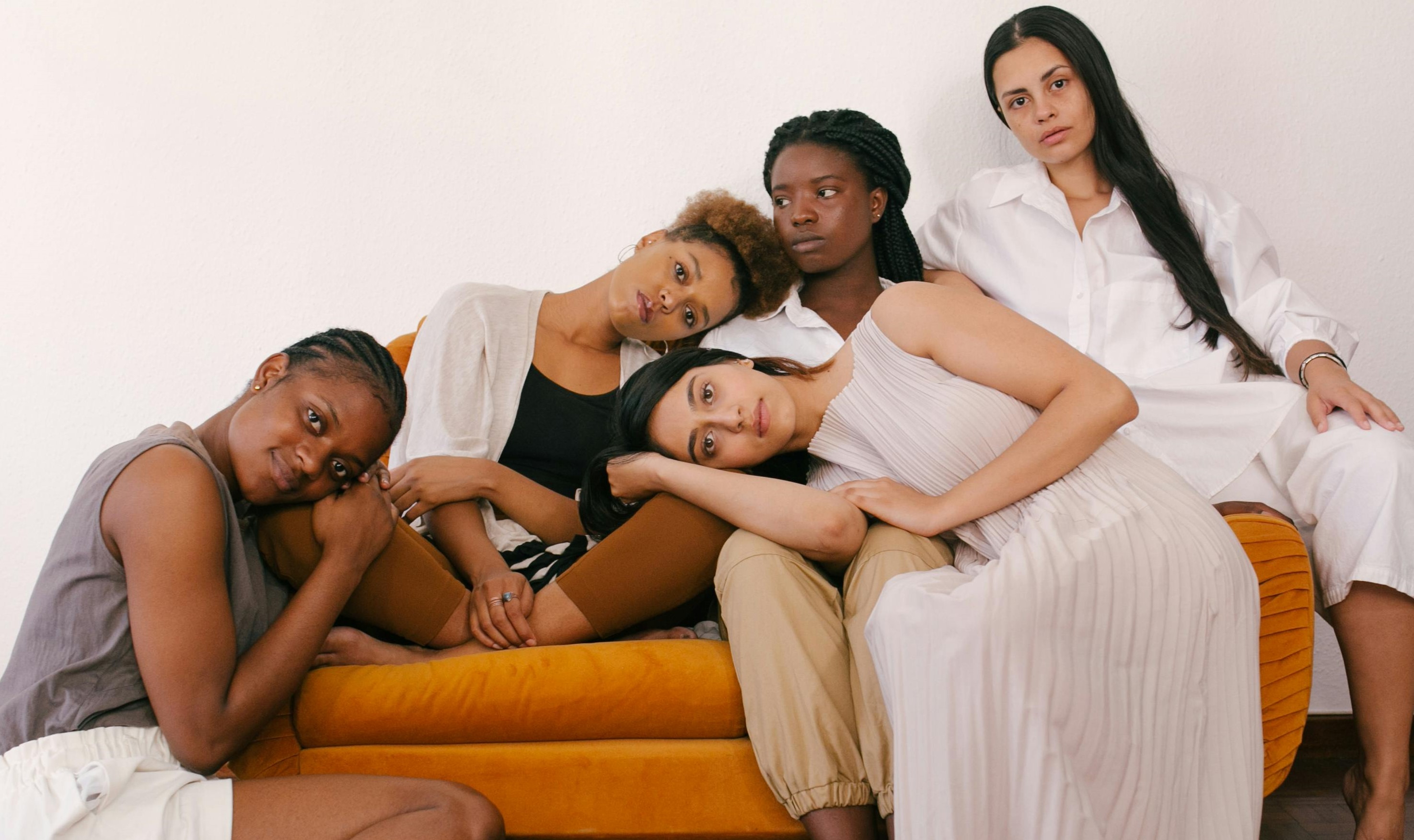 women on couch